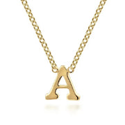 14K Yellow Gold Initial A Necklace